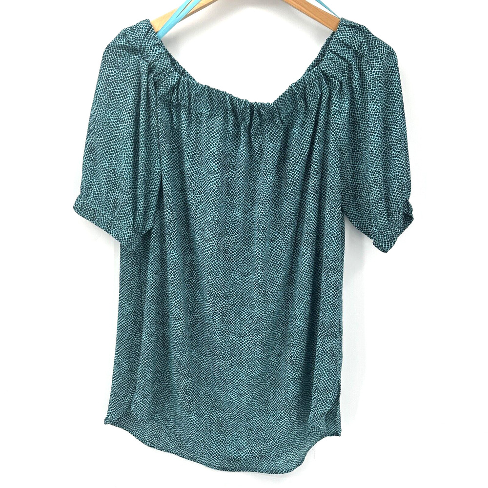 Michael‎ Kors Blouse Womens Large Peasant Animal Print Boho